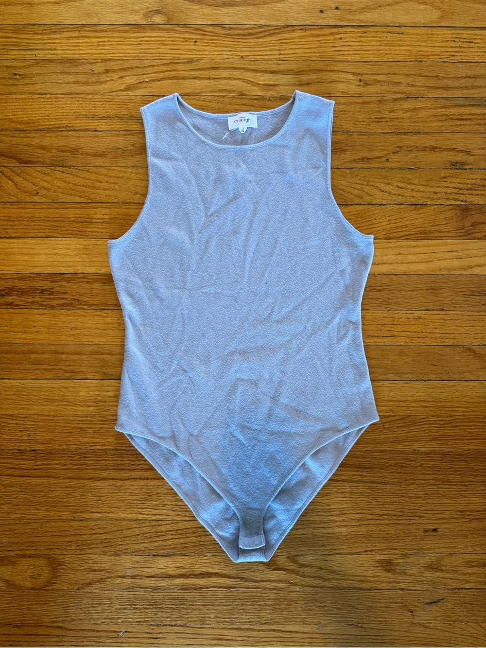 Kaleigh Light Blue Sleeveless Sweater Bodysuit